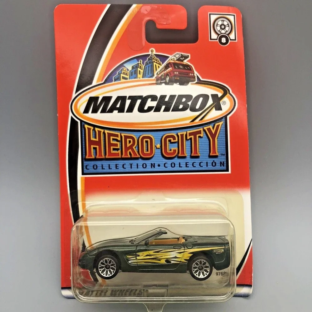 Matchbox Hero City 2000 Chevrolet‎ Corvette Dark Green Chevy Diecast 1:60 Scale